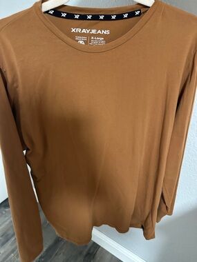 XRAYJEANS Men's Long Sleeve Tee in Caramel Brown xl
